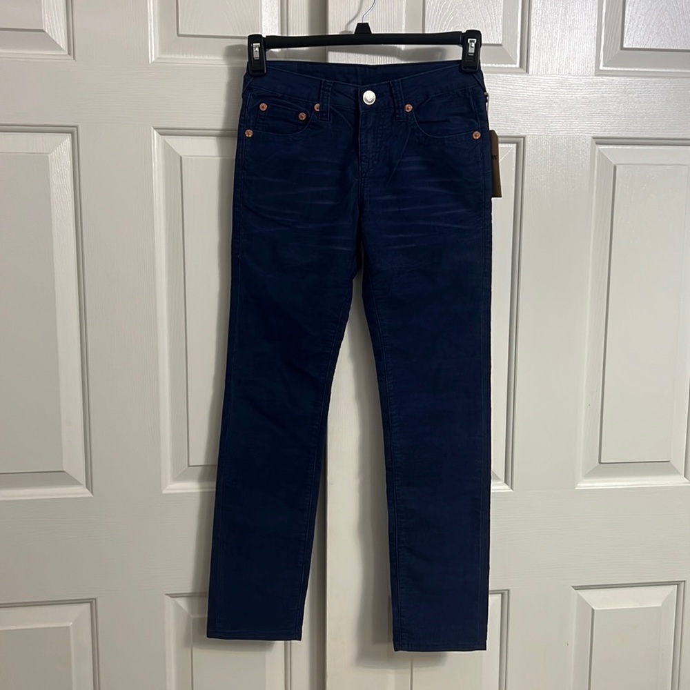 P7- NWT True Religion Boys Bali Color Corduroy Straight Leg Pants Pocket Size 12
